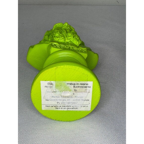 LEONARDO DA VINCI POP ART NEON GREEN MINI STATUE - Picture 5 of 5
